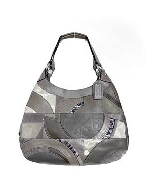 Coach New OCE Patchwork Lg Lynne F15462 Multi Color Leather Suede